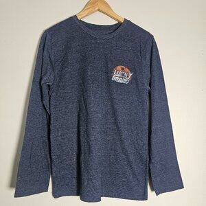 Boys Lucky Brand Long Sleeve Graphic Tee Heathered Blue Size XL